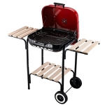 Outsunny 19” Steel Porcelain Portable Outdoor Charcoal Barbecue Barbeque Grill