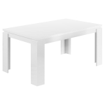 Monarch 60" x 36" Rectangular Block Leg Wood Dining Table - White