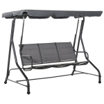 Outsunny 3-Seater Porch Swing Chair Outdoor Patio Bench for Deck with Adjustable Canopy, Padded Sling Fabric Seat