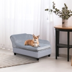 Pawhut Modern Pet Sofa Cat or Large Dog Bed W/ Removable Seat Cushion, Dark Grey(c-4)