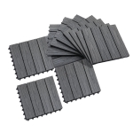 Outsunny 12" x 12" HDPE Interlocking Composite Deck Tile 10 Pack - Grey