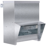 PawHut Auto Chicken Feeder Wall Mounted Galvanized Steel Poultry Feeders for 4 Chickens Holds up to 13 L of Feed - Silver