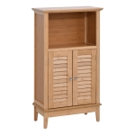 HOMCOM Home Natural Ground Towel Storage Cupboard Stand & 3-Tier Shelving Natural