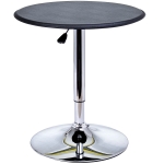 HOMCOM 25" Classic Round Adjustable Faux Leather Chrome Standing Bistro Table