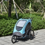 Aosom Child Bike Trailer 3 In1 Foldable Jogger 2-Seat Baby Stroller w/ Shock Absorber