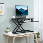 Vinsetto Standing Desk Converter 33 Inches Stand up Desk Riser, Height Adjustable Home Office Table with Keyboard Tray for PC Computer Laptop Black