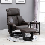 HOMCOM Massage Recliner Ottoman Set Lounge Set 10 Vibration Motor Brown