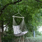 Outsunny Portable Hanging Woven Hammock Seat Rope Swing Chair Sleeping Bed for Outdoor Garden Yard Camping Brown
