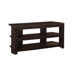 Monarch 42" Contemporary Wood Grain-Look Open Concept Storage Shelf Console TV Stand - Cappuccino Brown Finish