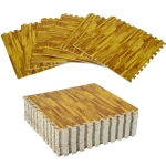 Soozier 18 Piece 24" x 24" High-Density Water Resistant Interlocking Foam Floor Tile Mats 72Sqft- Light Wood Grain