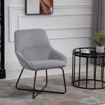 HOMCOM Modern Comfort Style Leisure Accent Chair with X-Shaped Metal Base and Straight Back for Living Room Dining Room Office Green(c-2)