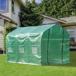 Outsunny Polytunnel Walk in Greenhouse 9.8' x 6.6' with Windows and Door