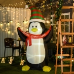 HOMCOM 8' Christmas Inflatable Penguin LED Lights Indoor Outdoor Decoration