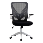 Vinsetto Mid-Back Mesh Home Office Chair Computer Task Ergonomic Desk Chair with Lumbar Back Support, Flip-Up Arm, and Adjustable Height, Grey