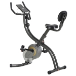 Soozier Exercise Bike Stationary Recumbent Adjustable Pressure Control Resistance Foldable w/ LCD & Elastic Rope - Grey