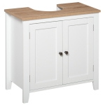 kleankin Under-Sink Bathroom Sink Cabinet, Storage Unit with U-Shape and Adjustable Internal Shelf, White