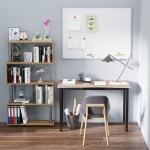 HOMCOM 47.25" Computer Desk PC Writing Table Home Office Study Workstation, Oak Beige Black