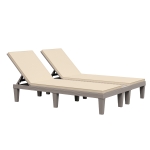 Outsunny Outdoor Patio Double Chaise Lounge Chair with 5-Level Adjustable Backrest, Zippered Cushions, & Modern Design