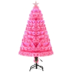 HOMCOM 4ft Tall Artificial Tree Multi-Colored Pre-Lit Holiday Home Christmas Decoration
