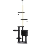 PawHut Indoor Convertible Tall Feline Cat Tower w/ Rope Scratching Areas & Condo Grey