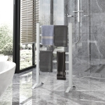 HOMCOM 6-Bar Aluminum Freestanding Electric Towel Warmer Stainless Steel