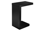 Monarch 24" Modern Hollow Core Wood Grain-Look Accent C-Shape Snack Side End Table - Black Finish