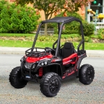 Aosom 12V Battery-powered Kids Electric Ride On Car Off-road UTV Toy with Parental Remote Control, Suspension Wheels Red