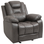 HOMCOM Rocker Recliner Overstuffed Glider Manual Reclining Armchair with Footrest