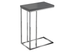 Monarch 25" Contemporary Chrome Metal Base C-Shaped Side Accent Table - Glossy Grey Finish