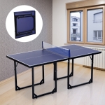Soozier 6x3ft Compact Midsize Ping Pong Table Table Tennis Table Free Standing Folding Blue