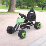 Aosom Kids Pedal Go Cart Children Ride On Car Racing Style Children Ride On Car Outdoor Racer Green