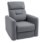 HOMCOM Manual Recliner Swivel Chair Rocker Armchair Sofa with Linen Upholstered Seat and Backrest for Living Room - Grey