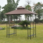 Outsunny 8ft×5ft BBQ Tent Canopy Patio Outdoor Awning Gazebo Party Wedding Shelter Sun