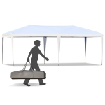 Outsunny 10x20 Pop Up Canopy Outdoor Instant Shelter Gazebo Party Tent with Carrying Bag and 2-Tier Roof - White