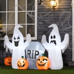 HOMCOM 6.9ft Tall Inflatable Halloween Pumpkin Reaper Light Up Yard Decoration with LED Lights and Fan(c-5)