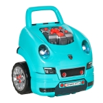 Qaba Kids Truck Engine Toy Set w/ Horn, Light, Car Key for 3-5 Year Olds, Teal
