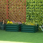 Outsunny 2' x 2' x 1' 2-Pieces Raised Garden Bed with Color Steel Frame for Vegetables, Flowers, Herbs, Green