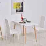 HOMCOM Rectangular Dining Table w/ Wood Legs Adjustable Feet Elegant Home Office Clean Stylish