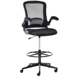 Vinsetto Tall Drafting Swivel Mesh Desk Chair w/ Foot Ring, Arms, Black