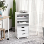 Vinsetto 3 Drawers Wooden File Cabinet On Castors with Drawers Office Home Study