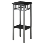 Monarch 28" Contemporary Grey Metal Frame 2-Tier Plant Stand Side Accent Table - Black Finish
