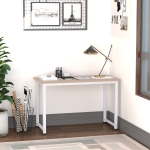 HOMCOM 47.25" Computer Desk PC Writing Table Home Office Study Workstation, Oak Beige White