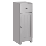 kleankin Small Bathroom Floor Storage Cabinet Free Standing Cupboard Organizer with 1 Drawer and Adjustable Shelf for Living Room, Grey