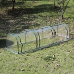 Outsunny 118" x 39" x 32" Transparent PVC Mini Tunnel Greenhouse Garden Green Grow Shed Portable Plant Flower Warm House Steel Frame Zipped Doors(c-1)