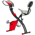 Soozier 2-In-1 Upright Exercise Bike Adjustable Resistance Fitness Home Cycle Red