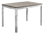 Monarch 48" x 32" Rectangular Wood Top Chrome Metal Leg Modern Dining Table - Taupe