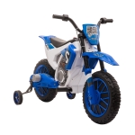 Aosom 12V Electric Kids Ride On Dirt Bike Motorcycle Toy w/ Training Wheels, Blue