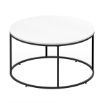 HOMCOM Metal Round Coffee Sofa Table Side with a Simply Chic Modern Design, Versatile Uses, & Easy Maintainence - White