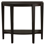 Monarch 36" Transitional Style Half-Moon Shaped 2-Tier Accent Console Table - Cappuccino Brown Finish