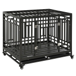 PawHut 45'' Strong Pet Dog Crate Mobility Cage w/ Playpen Metal & Removeable Tray